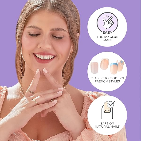 KISS IMPRESS NO GLUE MANI PRESS ON NAILS, FRENCH, ‘DITTO’, LIGHT NEUTRAL + PINK TIP FRENCH, SHORT SIZE, OVAL SHAPE, INCLUDES 30 NAILS, PREP PAD, INSTRUCTIONS SHEET, 1 MANICURE STICK, 1 MINI FILE