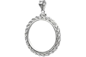 Flintski Jewelry Morgan Silver Dollar Rope Bezel Mount Pendant Sterling Silver