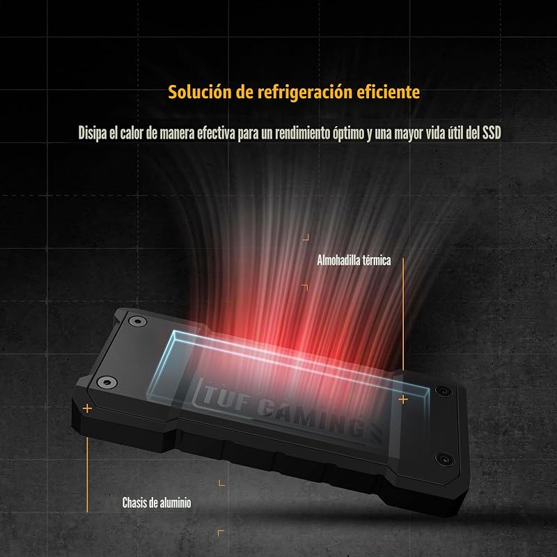 TUF Gaming A2 - Caixa SSD, USB-C 3.2, 20 Gbps, IP68, MIL-STD-810H