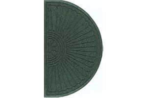 M+A Matting 2246 Waterhog Eco Grand Premier PET Polyester Fiber Half Oval Entrance Indoor/Outdoor Floor Mat, SBR Rubber Backing, 3.3' Length x 6' Width, 3/8" Thick, Southern Pine
