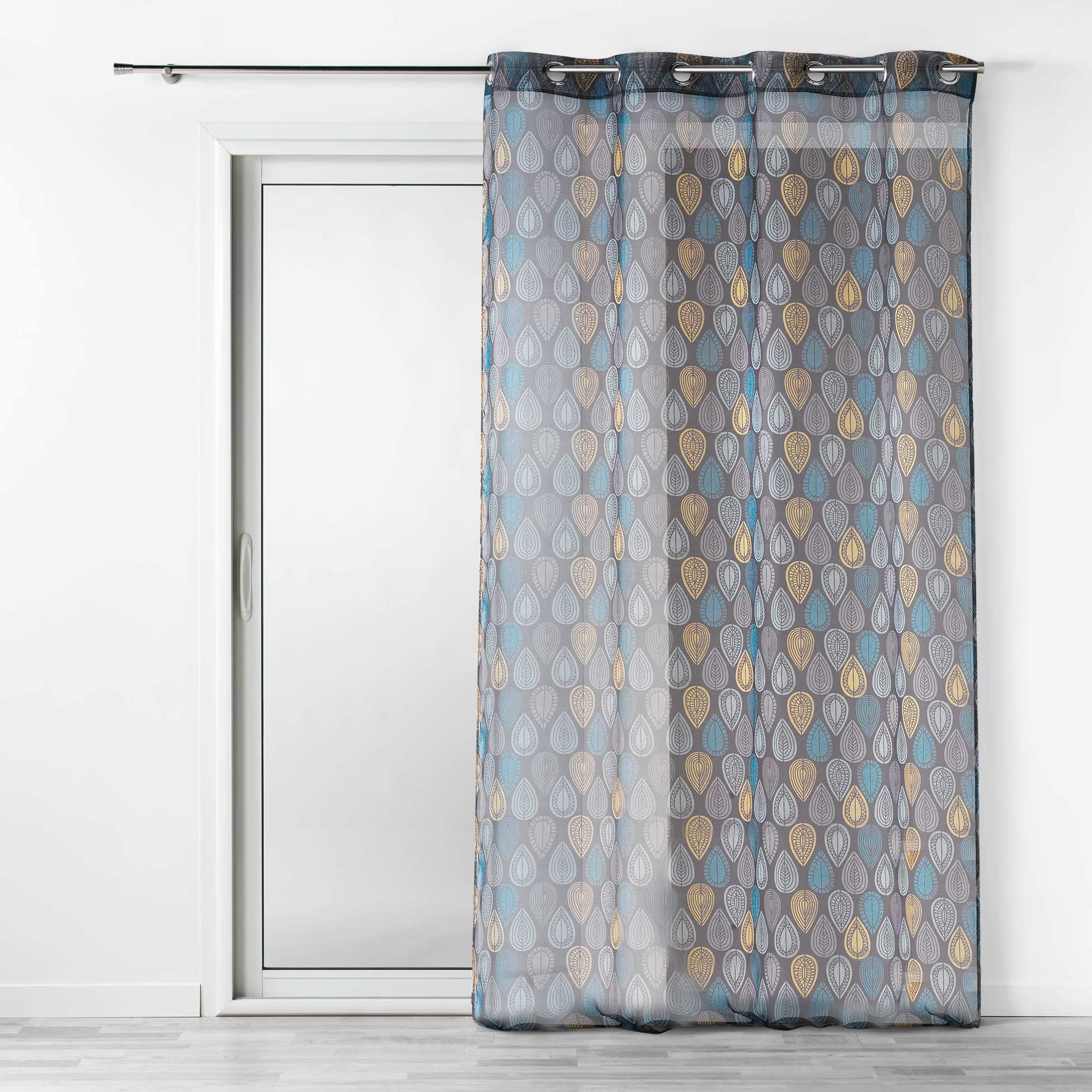 Douceur d'interieur PALPITO Eyelet panel, Polyester, Anthracite, 240x140 cm