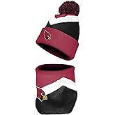 FOCO NFL Unisex-Adult Officially Licensed Primary Logo Team Color 2 Pack Neck Warmer Gaiter and Cuffed Knit Beanie Hat Set