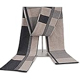 KEECOW Mens Merino Wool Winter Scarf Classic Warm Soft Thick Long