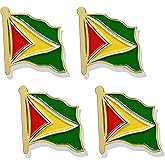stidsds Guyana Flag Pin - Guyana Flags Pins Lapel Guyanese Flag Enamel Lapel Pin Men Women Suit & Waving Patriotic Metal Badge Souvenir Hat Backpacks Decoration(4 Pack)