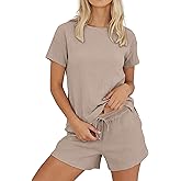 ANRABESS Womens Lounge Pajamas Short Set 2026 Casual Summer 2 Piece Outfits Lightweight Loungewear Clothes