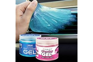 FiveJoy 2-Pack Car Cleaning Gel, Car Putty for Cleaning for Cars Interior, Car Cleaning Supplies- Reusable Durable, Auto Detailing Tools for Keyboard Vent Cleaner Slime Blue & Pink (320g/11.2oz)