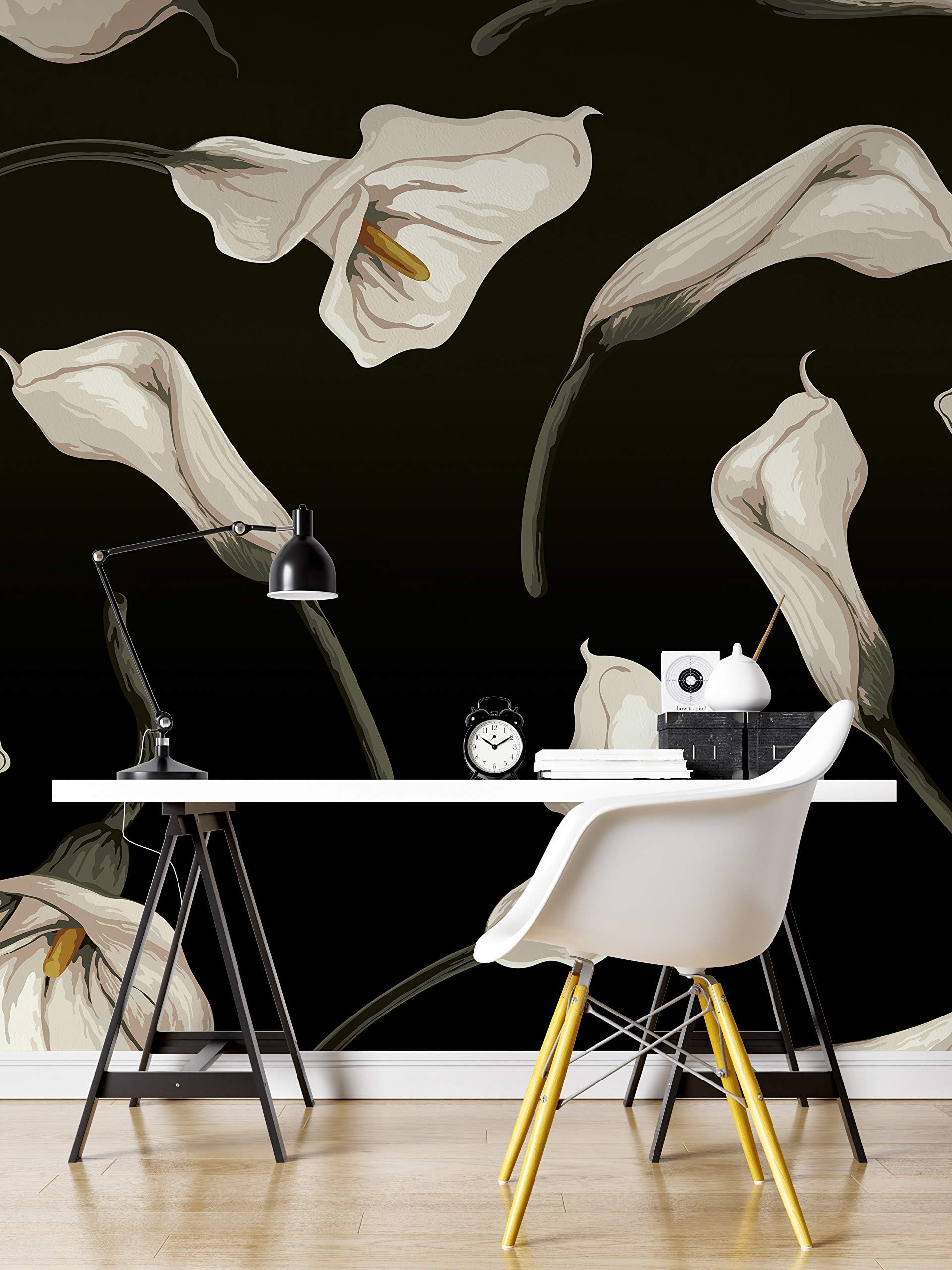 Elegant Rustic Tulip Flower Peel and Stick Wallpaper | Removable Wall Mural #6216 (9ft H X 12ft W, Tulip Flower Pattern)