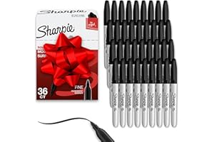 Sharpie Permanent Markers, Bulk Set, Fine Tip Markers, For Plastic, Metal, Wood, And More, Black, 36 Count