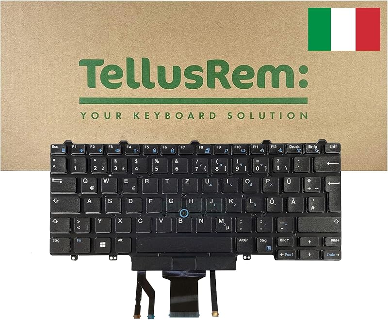 TellusRem Italian Backlit Keyboard for Dell Latitude E5450 E7450 E7470