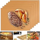 UBeesize Copper Grill Mats for Outdoor Grill – 6 Pack Heavy-Duty, Non-Stick BBQ Grilling Mat & Baking Mats, Reusable, Easy-Clean for Gas, Charcoal, Electric Grills (15.75 x 13 Inch)