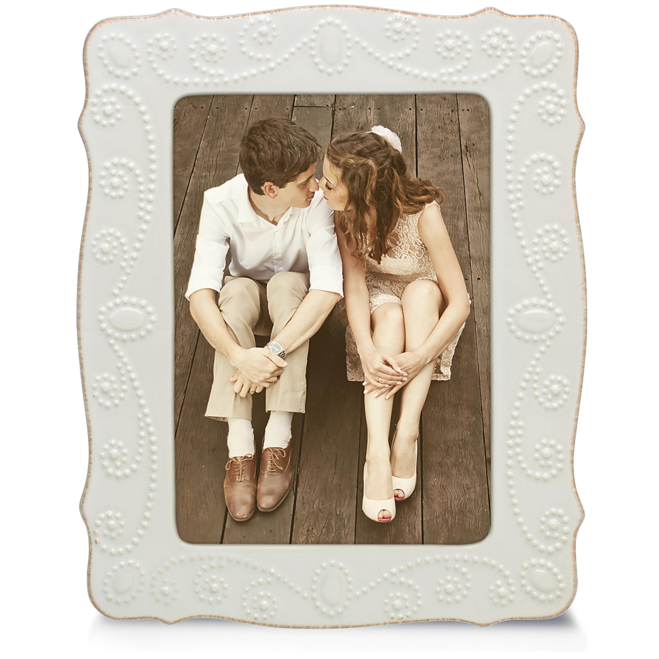 Lenox 858821 White French Perle 5" X 7" Frame, 1.55 LB — image 1