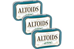 THE HAMPTON CANDY COMPANY AltoidsWintergreen Curiously Strong Mints, 1.76 Ounce Each (3 Pack, 5.28 Ounce Total)