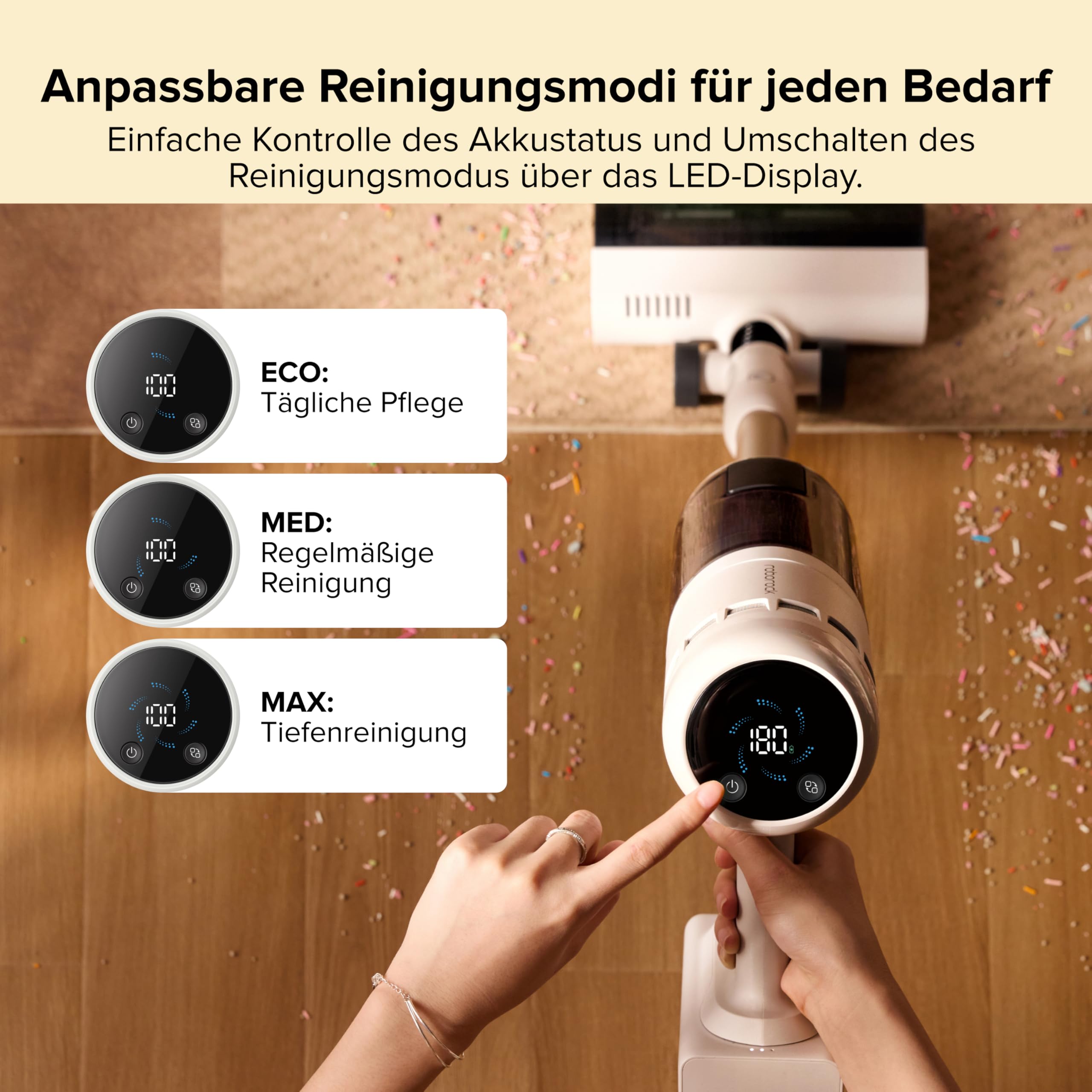 roborock H60 Hub Akku Staubsauger mit Absaugstation, 27000Pa/300W/60 Min Akkusauger mit Absaugstation, Staubsauger kabelos mit Anti-Tangle Bürste für Teppiche, Hartböden, Tierhaare, Auto 8