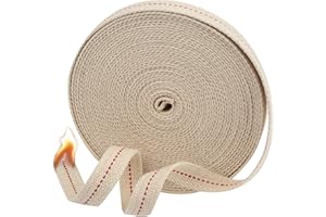 SWATOM Oil Lamp Wicks 33 Feet Roll 3/4 inch Oil Wick for Lamps Cotton Lantern Kerosene Wick Replacement with Genuine Red Stitch
