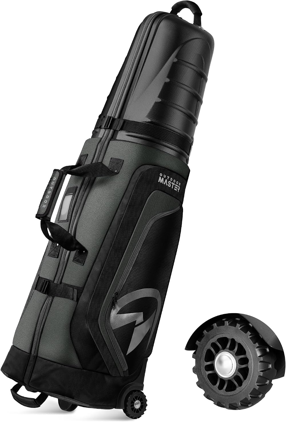 OutdoorMaster Golf Travel Bag with Wheels Hard Case Grey 54" 138 cm