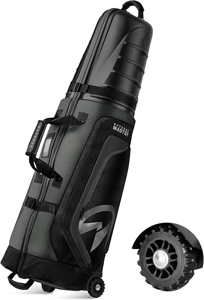 OutdoorMaster Golf Travel Bag with Wheels Hard Case Grey 54" 138 cm