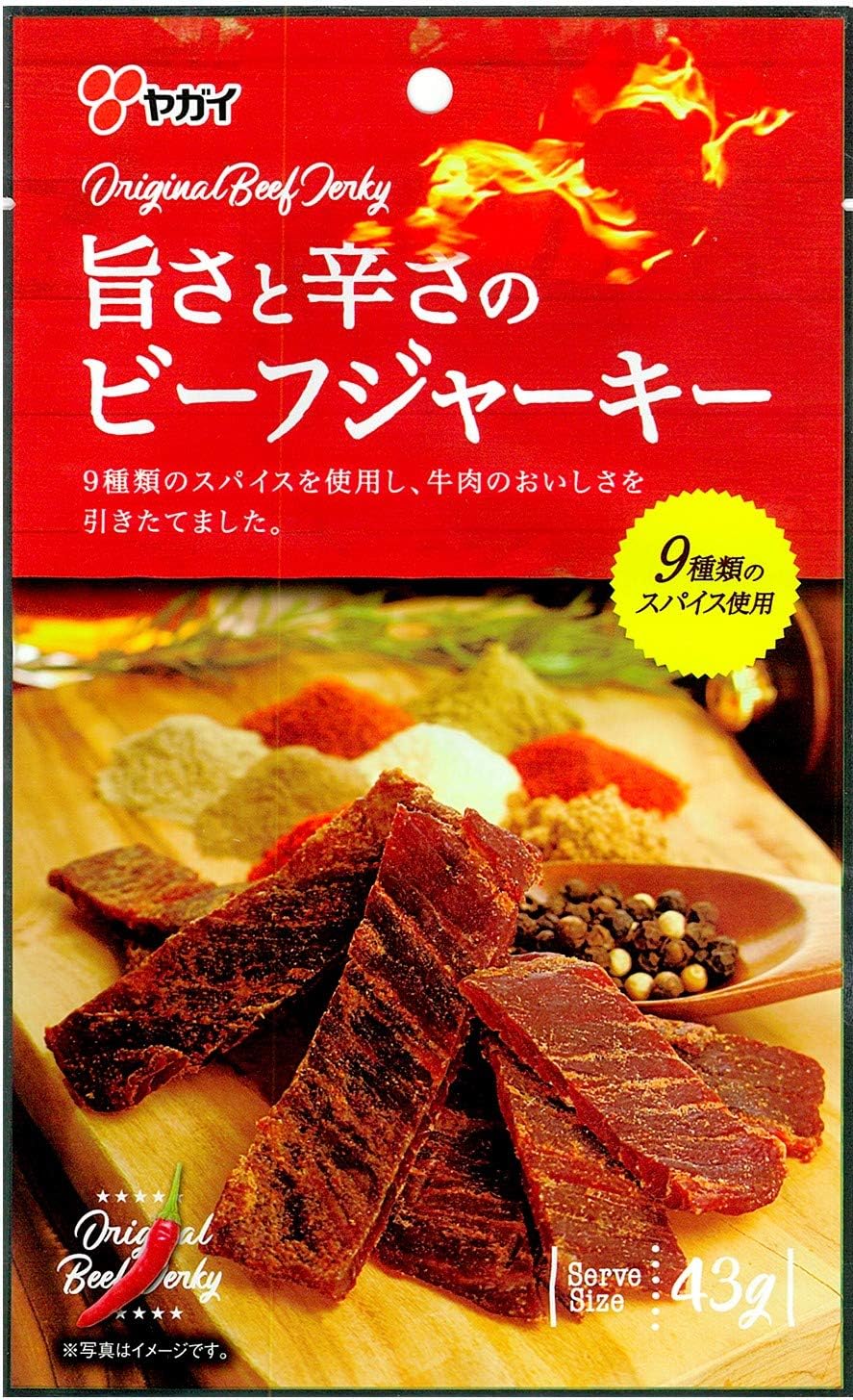 Amazon ヤガイ 旨さと辛さのビーフジャーキー 43g 5袋 ヤガイ おつまみ 珍味 通販