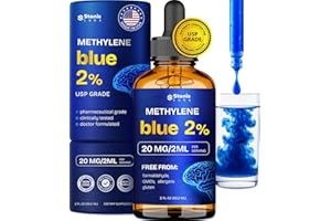 STANIS LABS Ultimate Methylene Blue Pharmaceutical Grade 2oz– USA Made Methylene Blue Drops 2% w/Electrolyte Solution - Memory Supplement for Brain Focus & Brain Memory Supplements - Focus Fuel & Antioxidant (1)