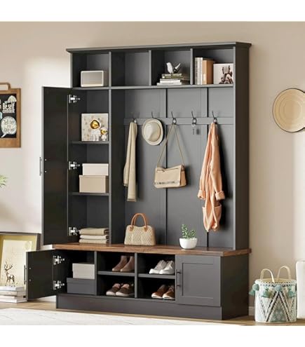 Amazon.com: Guxeei 4-in-1 Hall Tree with Bench and Shoe Storage