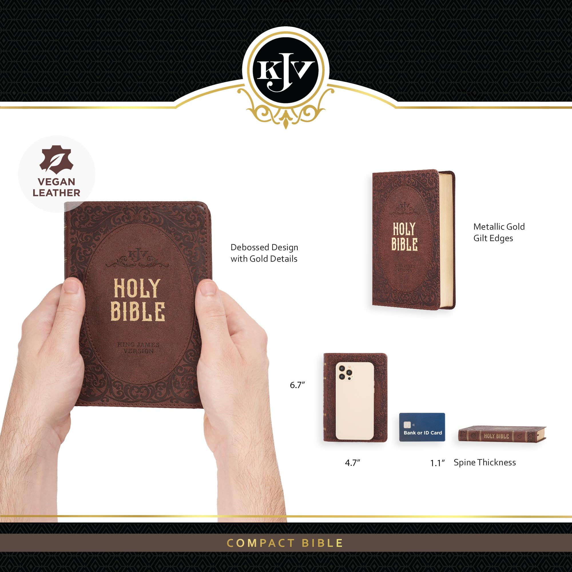 KJV Compact DK Brown KJV Compact DK Brown Imitation Leather