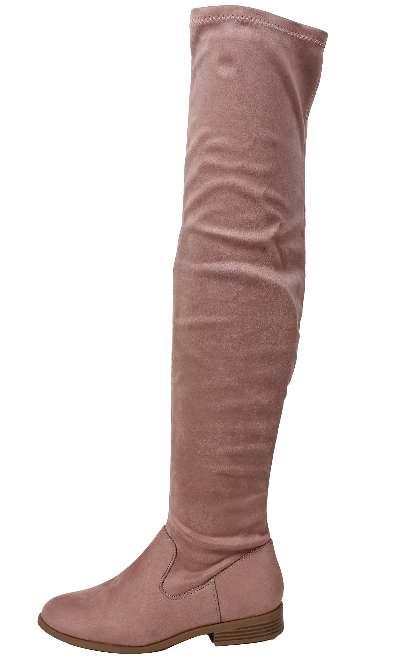 City Classified Women's Closed Toe Over The Knee Low Heel Boot (Dark Blush, 6 B(M) US) - Image 4