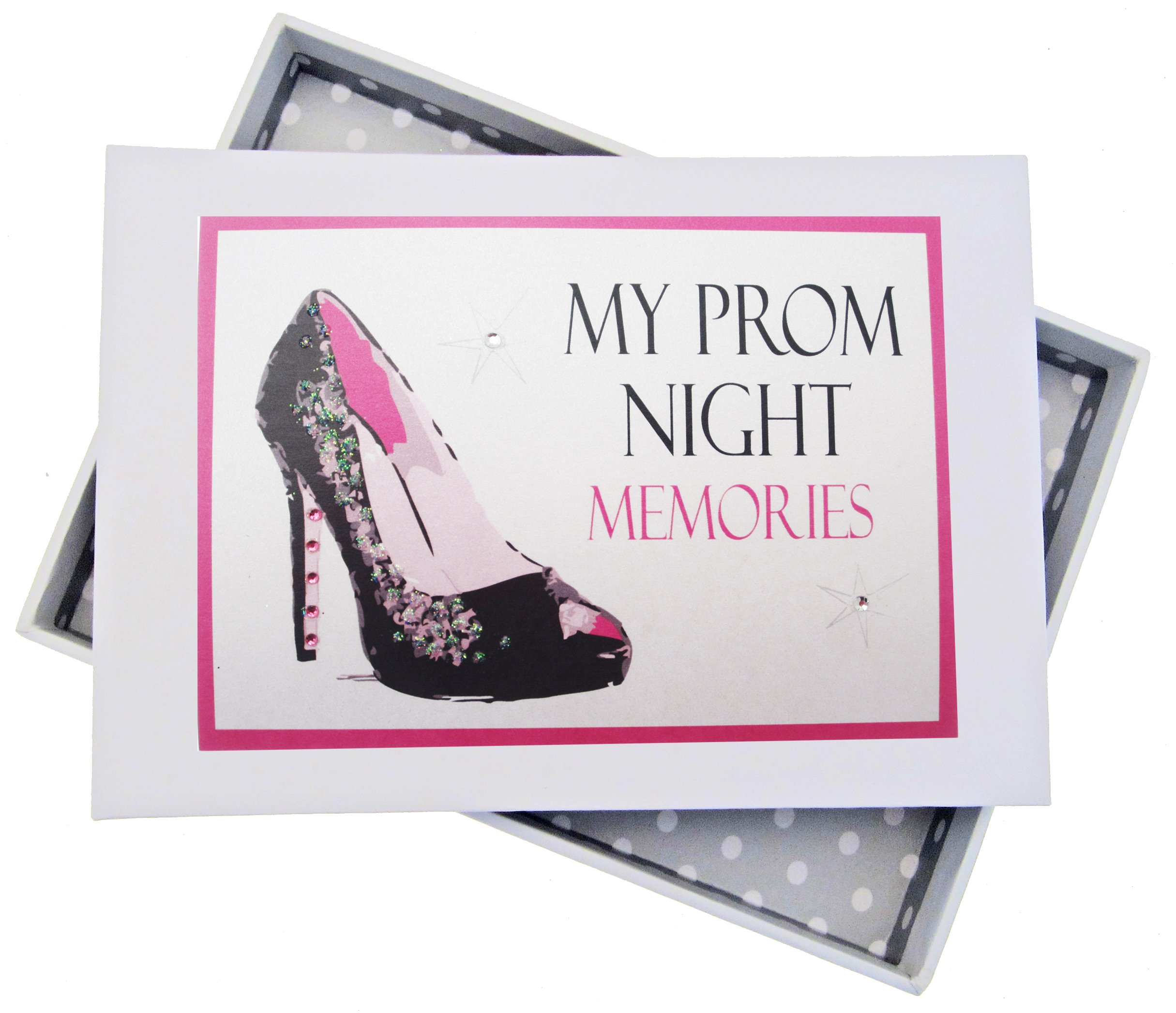 White Cotton Cards, Prom Night Memories Mini Photo Album, Black Shoe, PN1T, Board, 12.5 x 17.5 x 2.5 cm
