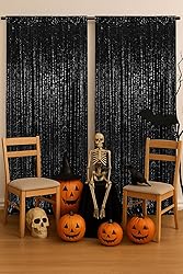 PartyDelight Black Sequin Backdrop Curtains