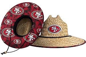 FOCO NFL Team Logo Floral Lifeguard Beach Straw Sun Hat