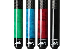 AKLOT Pool Cue Set of 4/5: 58'' Canadian Maple Billiard Cue Set (18 19 20 21oz) W/ 13mm Leather Tip, Wood Finish & 3D Anti-Sl