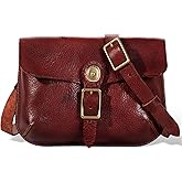 une diffe Genuine Leather Cross Body Bag for Women Men, Vegetable-Tanned Leather, Adjustable Strap,Pure Brass