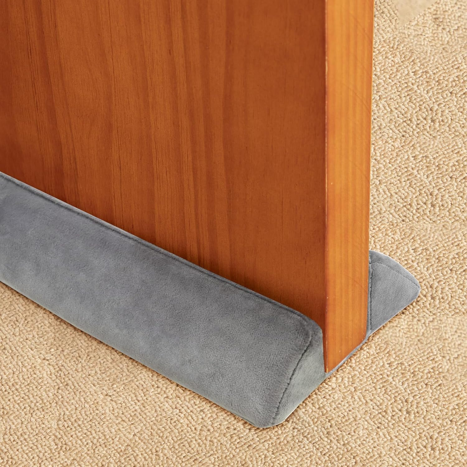 Draft Stoppers - GDHOMM Door Draft Stopper, Door Noise Blocker Door Sweeps for Interior and Exterior Doors Triangle Door Sealer for Bottom of Door, Size Adjustable 30