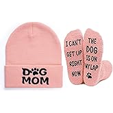 ZMUBB Winter Knitted Beanie Hat and Themed Scoks for Dog Cat Lover Gifts, Christmas Stocking Stuffers for Men Women