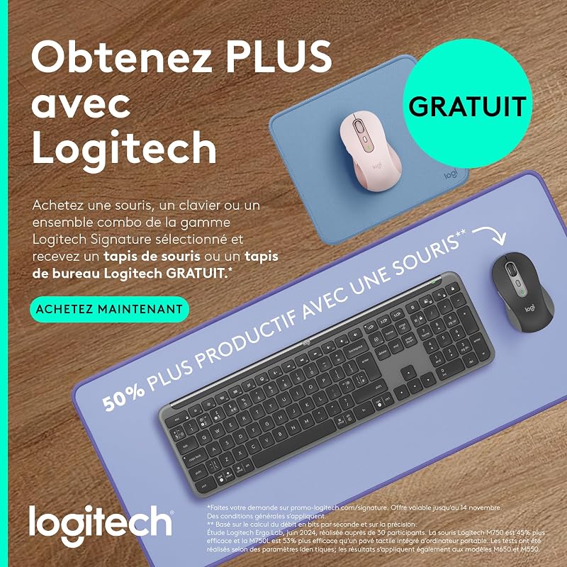 Signature M650 L Souris Sans Fil Grande Taille