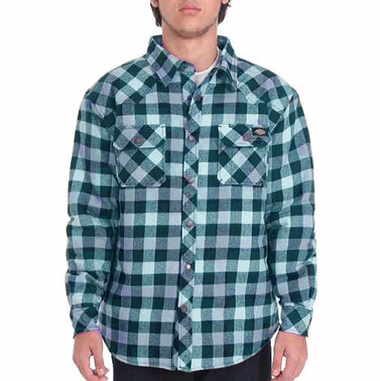 Buy Dickies Men's Quilted Lined Shirt Jacket, Teal, Large at Amazon.in