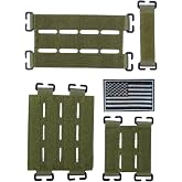TATCIPK 4 Pack Molle Panel with Laser Cutting Loop | molle panel accessories attachments, backpack molle panel, backpack accessories, mini patch board, American flag patch