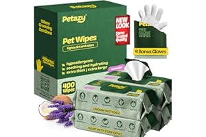 Petazy 400 Dog Wipes for Paws and Butt Ears Eyes | Organic Pet Wipes for Dogs | Lavender Scented Dog Wipes Cleaning Deodorizing | Extra Thick Paw Wipes for Dogs Cats Pets | Bonus Glove Wipes Included