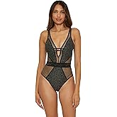Becca Color Play One Piece Swimsuit, Plunge Neck, Crochet, Bathing Suits for Women
