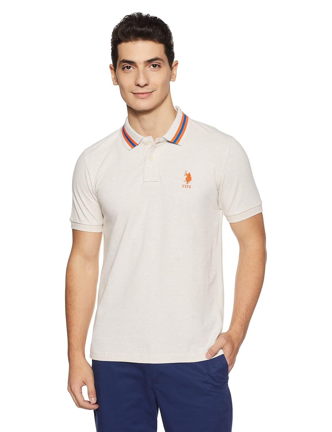 us polo association men's solid regular fit polo