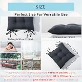 HAMO 4x 38x38 cm Graphite Dining Chair Seat Cushions Set view 5