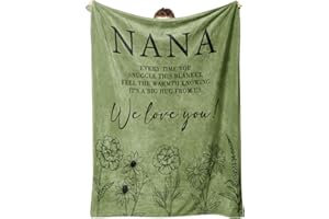 GILTGLIMMER Nana Gifts, Mothers Day Birthday Gifts for Nana, Grandma Birthday Gift, Grandma Blanket from Grandkids 50" x 60", Grass Green