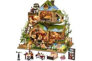 LogicTwist DIY Miniature House Kit with LED Lights, Forest Adventure Wooden Mini House Building Kit for Adults & Teens, Creative Crafts for Women, Friends & Hobbyists
