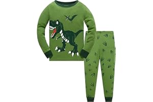 Akyzic Boys Pajamas Planet 100% Cotton Sleepwear Toddler Kids 2 Piece Long Sleeve Pjs 3-10 Years