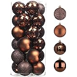 MOONET 24pcs 2.36in Christmas Decoration Balls Shatterproof Color Set Ornaments Balls for Festival Wedding Home Party Decors 