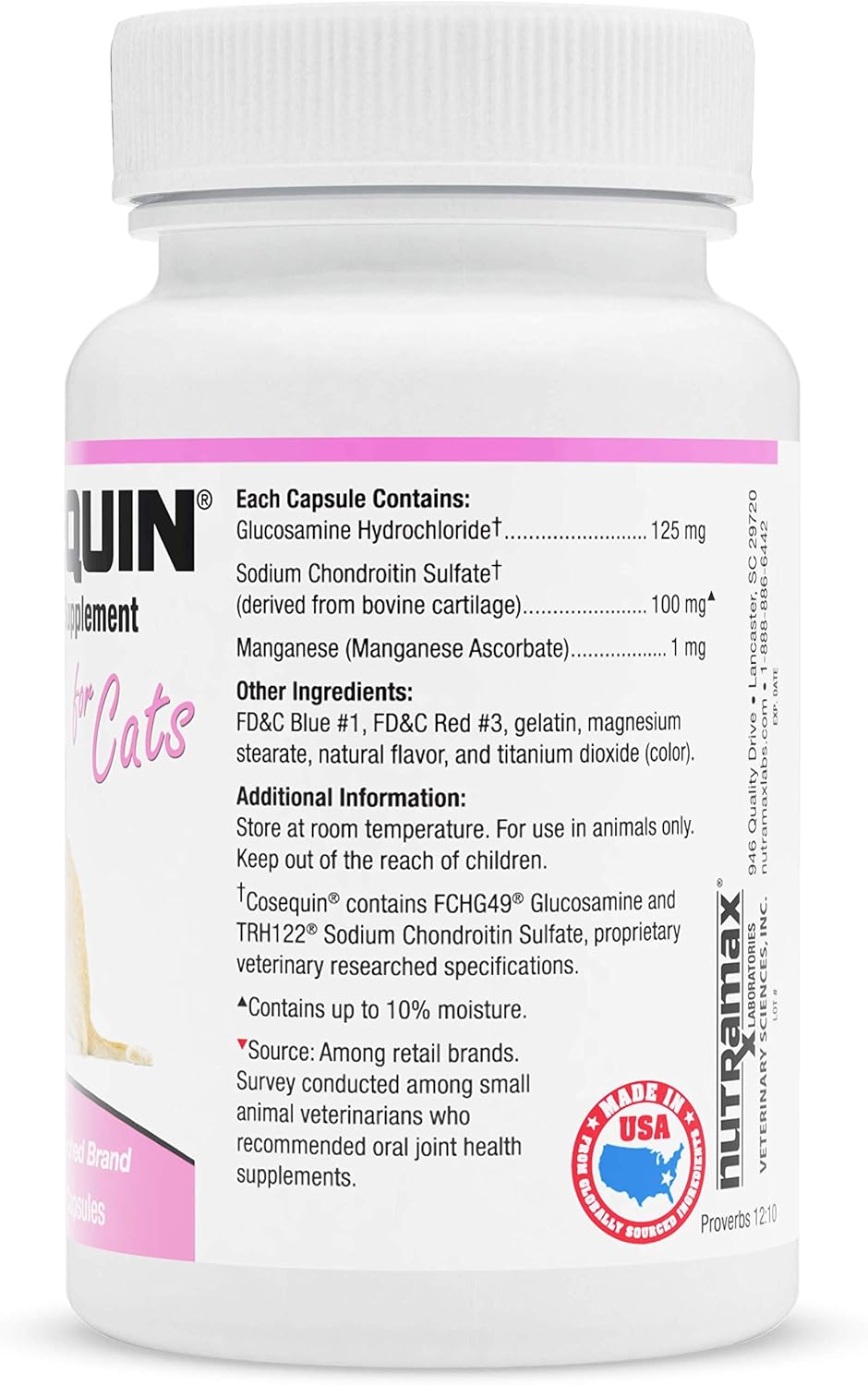 Nutramax Cosequin 80 Sprinkle Capsules for Cats : Pet Bone And Joint Supplements : Pet Supplies