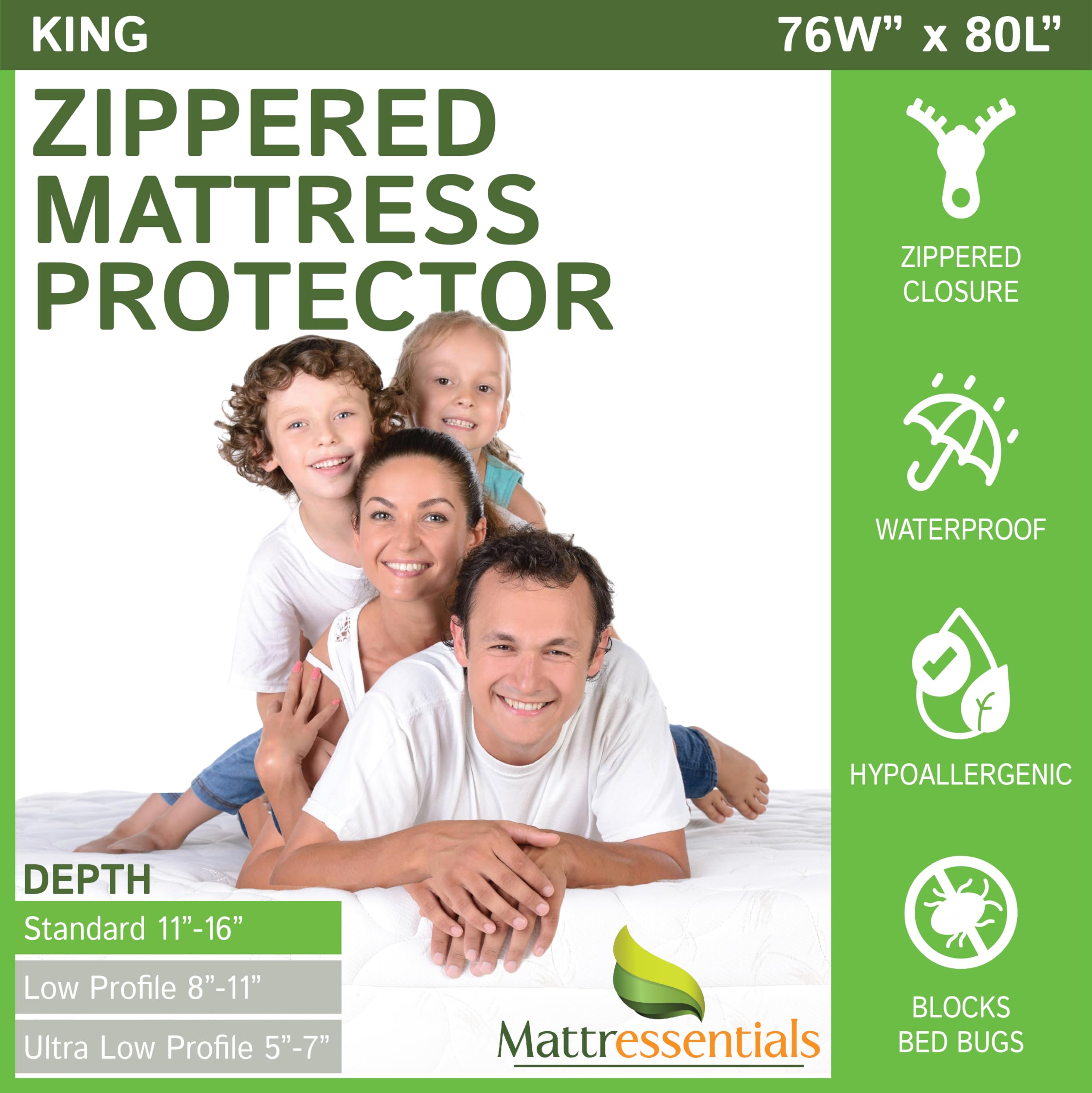 Zippered King Mattress Protector - Bed Bug