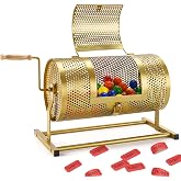 AugFir Raffle Drum 15" x 7" Holds 3,000 Tickets, Heavy Duty Raffle Ticket Spinner Cage with Wooden Silent Design Turning Handle, Thickened Raffle Ticket Box for Lottery Games, Raffle Balls