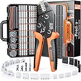 Preciva Crimping Tool Connector kit - AWG28-16/0.08-1.5mm² Ratcheting Crimper with 620Pcs Connectors and 1600Pcs Pins | Crimp