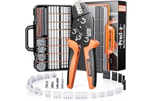 Preciva Crimping Tool Connector kit - AWG28-16/0.08-1.5mm² Ratcheting Crimper with 620Pcs Connectors and 1600Pcs Pins | Crimp