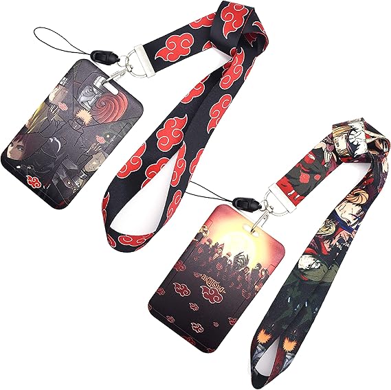 GTOTd Naruto Akatsuki Lanyard Anime Lanyard with id Holder [2 Pack]for