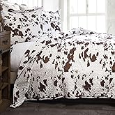 CARSTENS, INC. Western Aztec Country Bedding Set, Southwestern 3-Piece Microfiber Cow Print Quilt Set, Wrangler Western Cowhide, Full/Queen